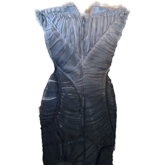 ❌SOLD❌ Alberta Ferretti Anthracite Ombre Chiffon Dress Sz S - Picture 4 of 13
